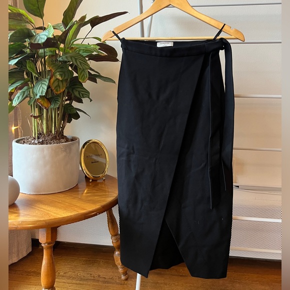 Babaton Dresses & Skirts - Aritzia Babaton Black Wrap Midi Skirt with Side Tie